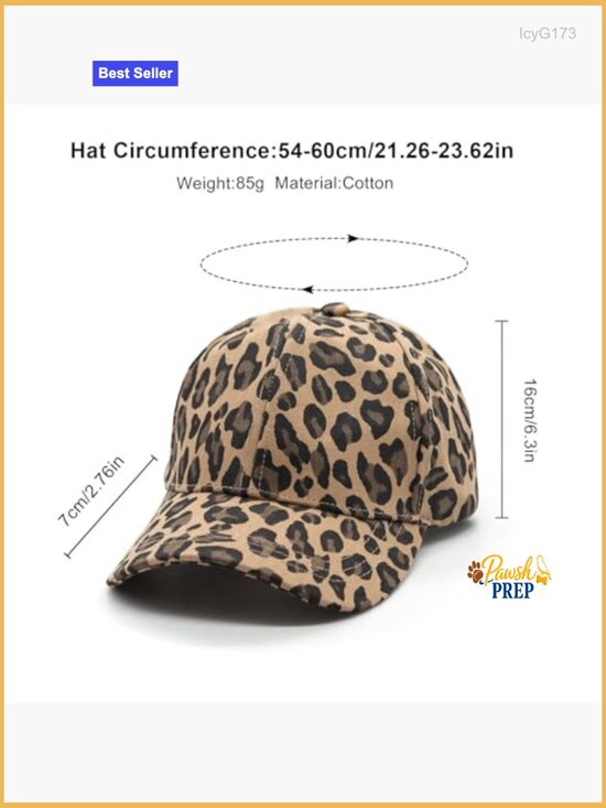 Julpsk Distressed Leopard Print Hat Adjustable Cotton  Adjustable Cheetah Print Baseball Cap Trucker Hat